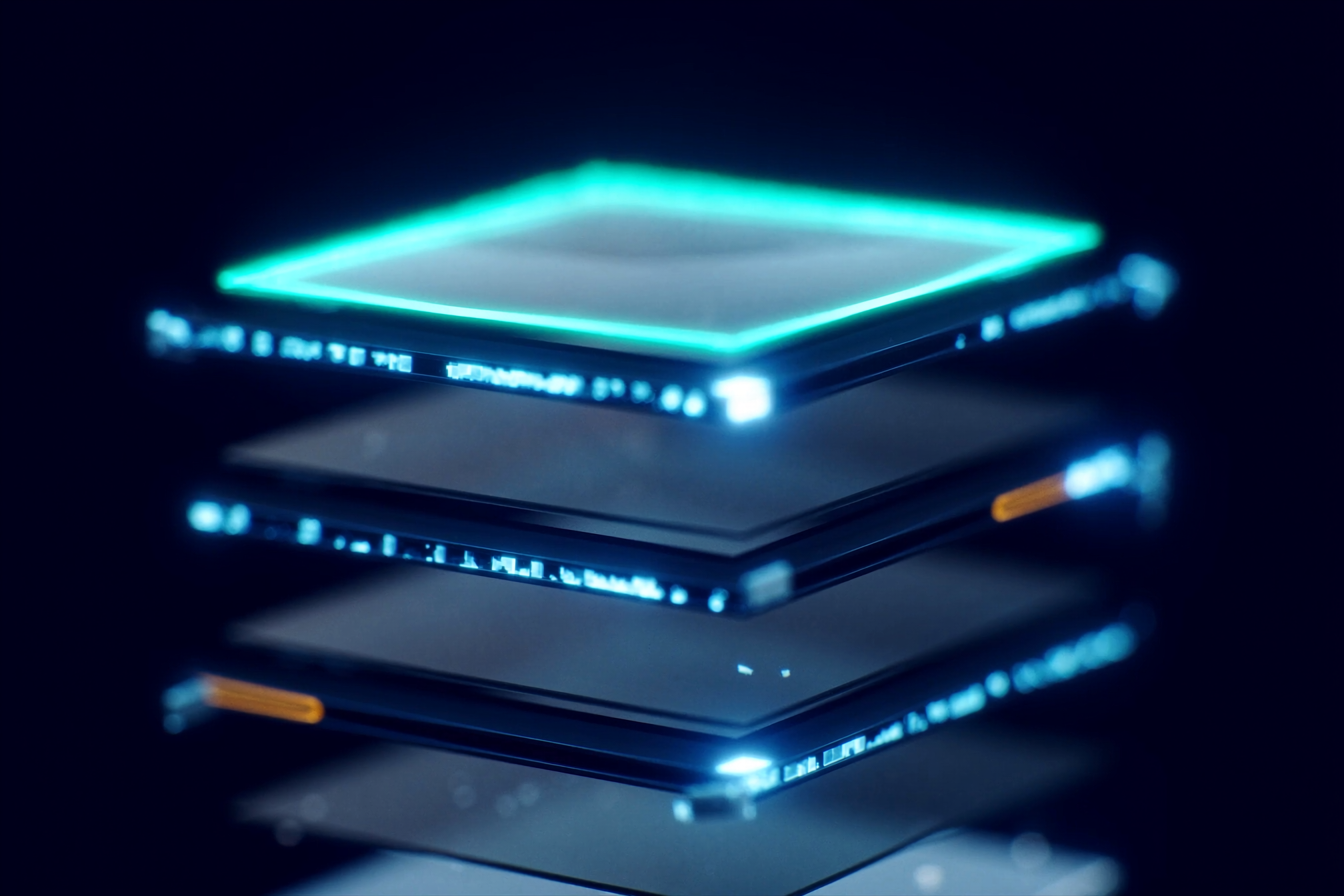 Layered infrastructure stack visualization.
